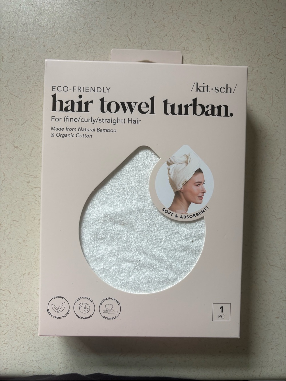 Kitsch Hair Towel Turban - Ivory